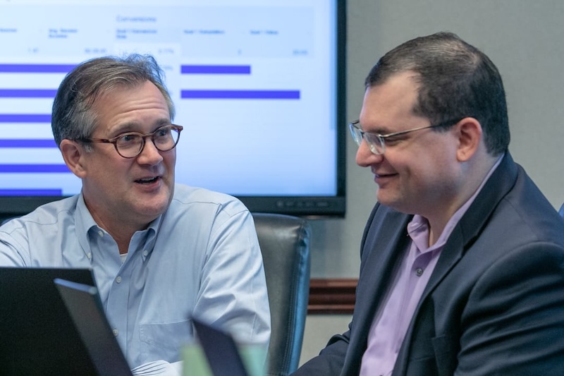 Local SEO team analyzing marketing performance